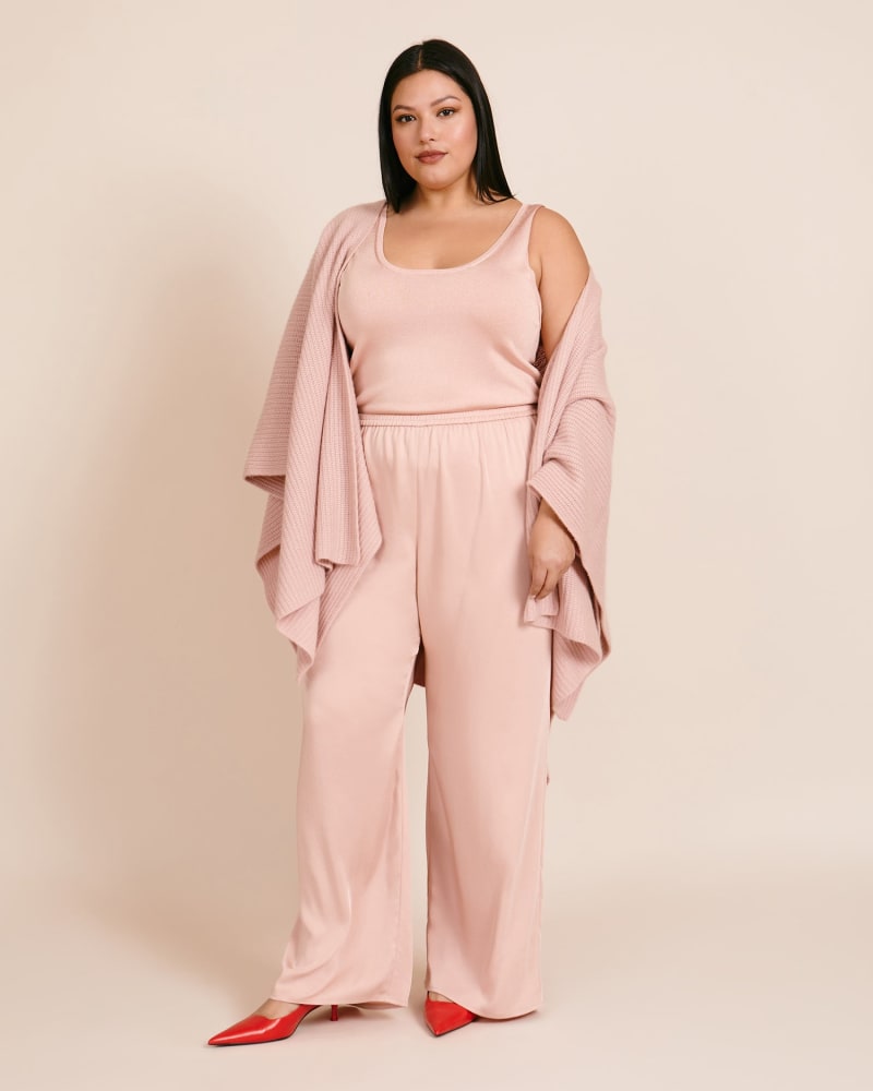 Front of a model wearing a size XXL Ankle Pull-On Pant in Blush by LAPOINTE. | dia_product_style_image_id:230886